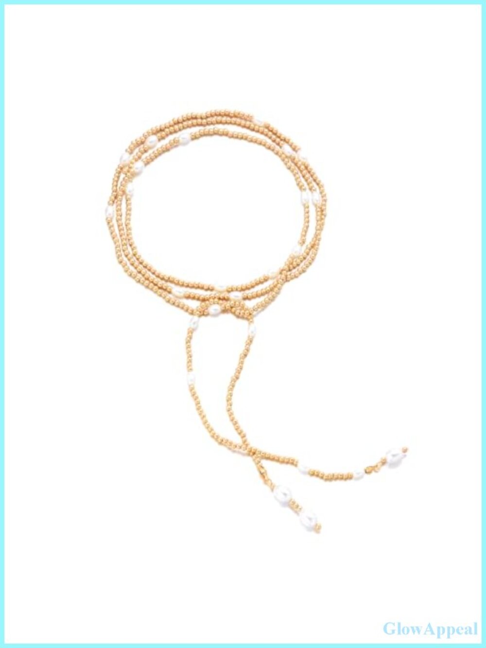 Lariat Tie Necklace in Beaded Chain, Adjustable Layered Statement Necklace